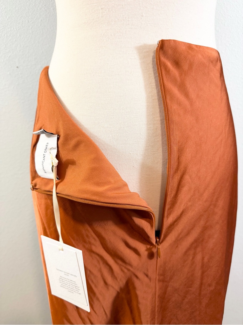 Anthropologie Significant Other Jacy Dress Size US 12 Clay Maxi Cutout Satin - Picture 9 of 14